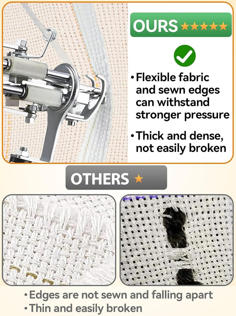 Biubee 85" × 118" Large Overlocking Tufting Cloth with Marked Lines- Primary Monk's Cloth Punch Needle Fabric for DIY Rug-Punch Tufting Gun - Image 3